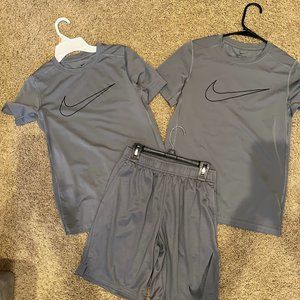 EUC dri-fit grey Nike 2 shirts & 1 short Youth Large